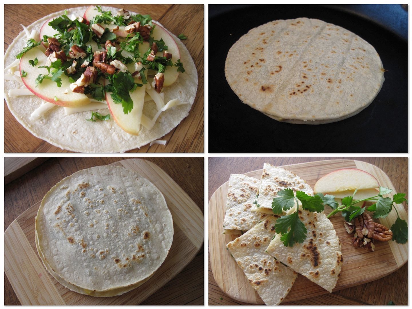Apple, Cilantro & Pecan Quesadillas